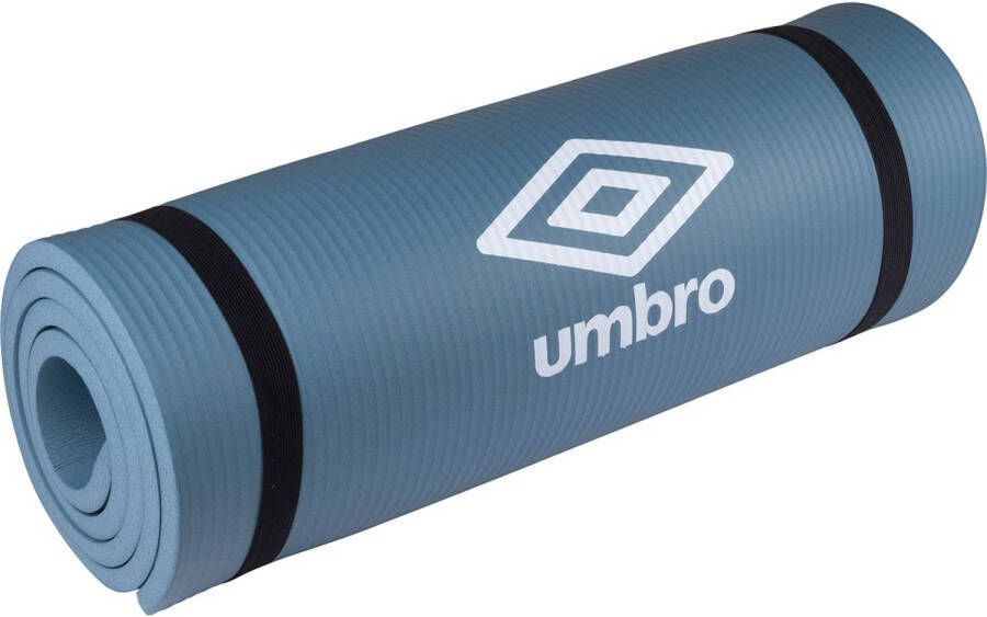 Umbro Yoga Mat 190 x 58 x 1 CM met Transport Band Extra Soft en 1 CM Dik Anti-Slip Fitness Mat Blauw