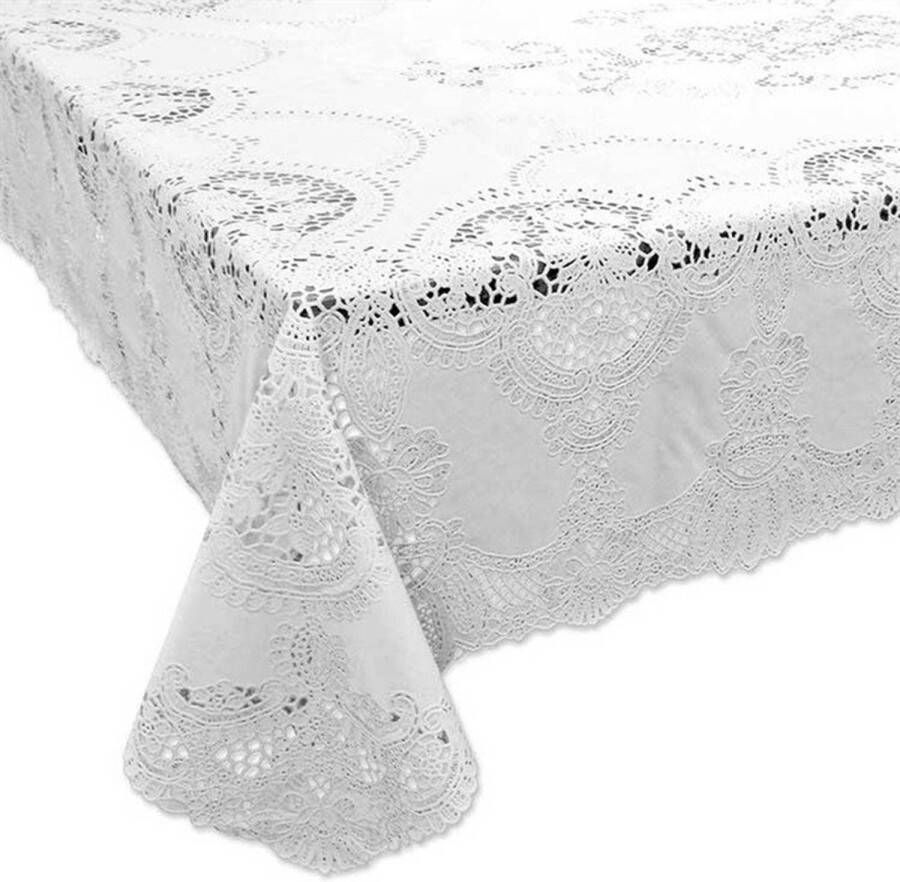 Unique Living Wit tafelkleden tafellakens 137 x 180 cm rechthoekig Tafellakens