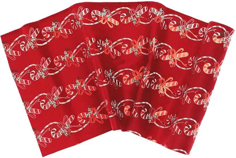 Unique Living Decofabric Candy Cane Red 28x300cm