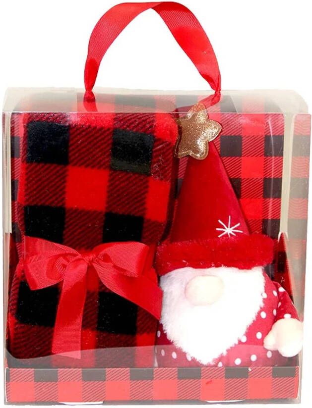 Unique Living Giftbox Xmas Santa Red 90x75cm