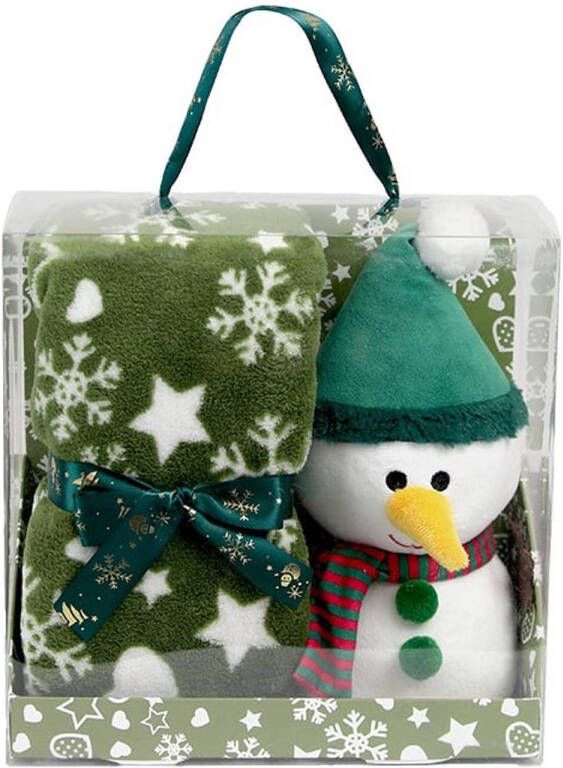 Unique Living Giftbox Xmas Snowman Green 90x75cm