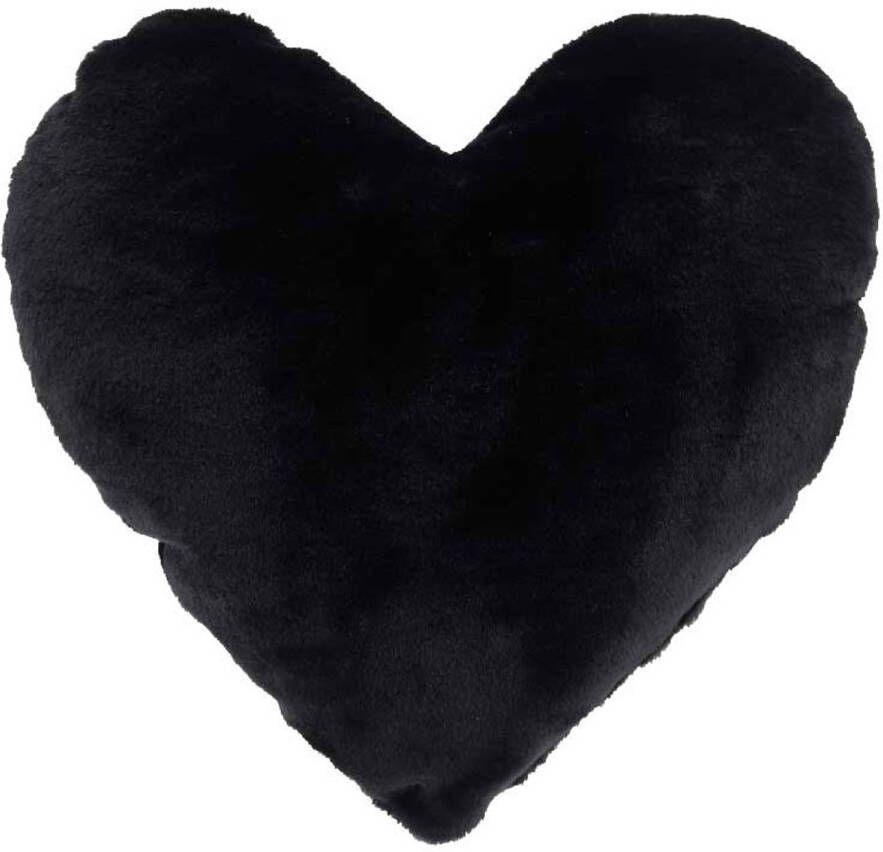 Unique Living Kussen hart 45x35cm zwart