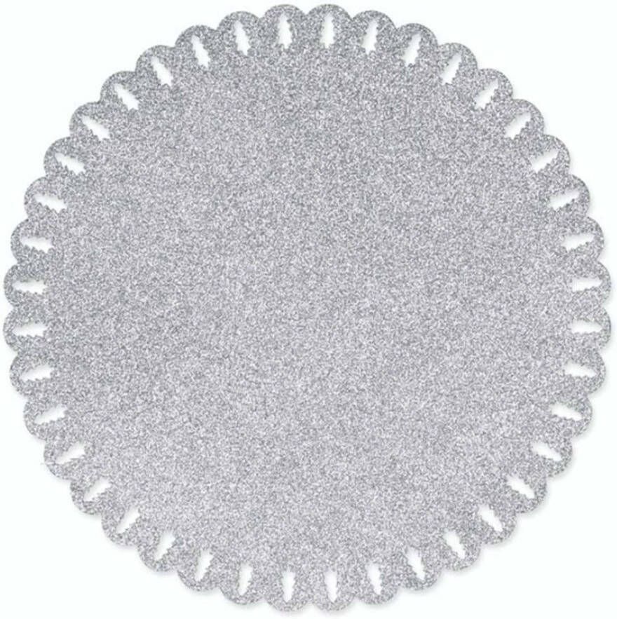 Unique Living Placemat Xmas Rond Polyester Grijs Ø38cm