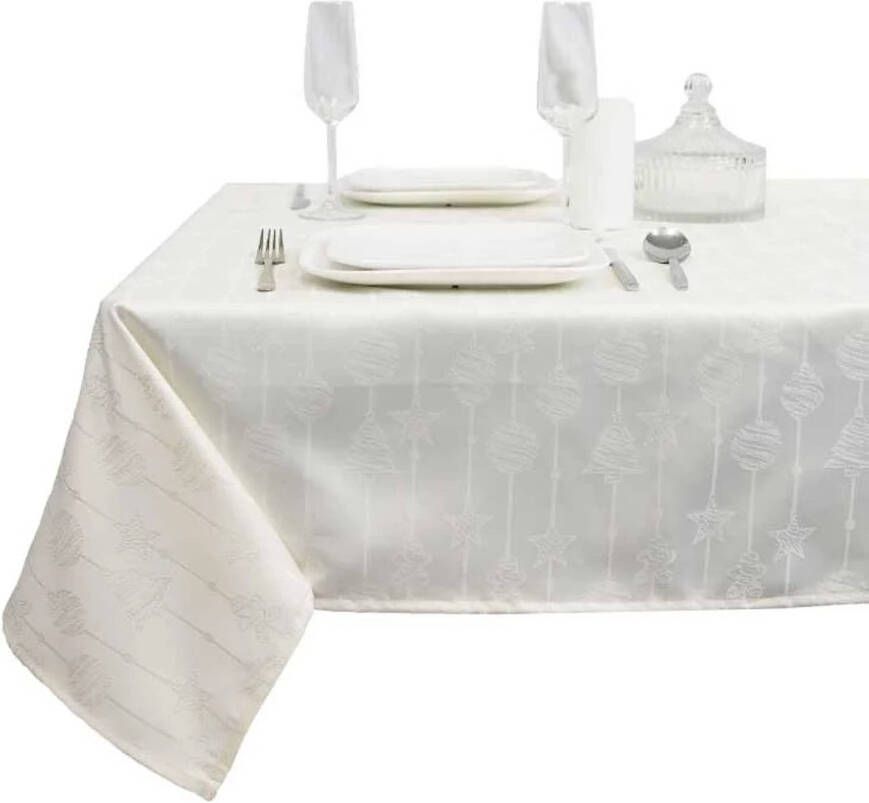 Unique Living Tafelkleed Raula Dove White 145x250cm