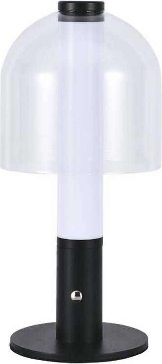 V-tac VT-1056-BT Oplaadbare tafellamp Zwart+Transparant IP20 2W 100 Lumen 3IN1
