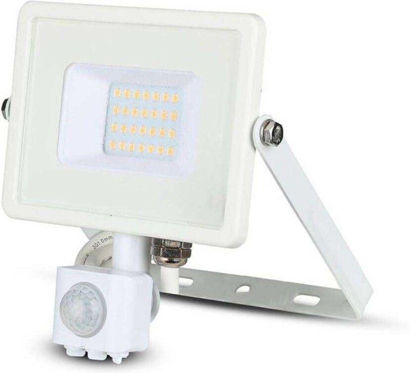 V-TAC Vt-20-s-w Draaibare Led Schijnwerpers Met Pir Sensor Samsung Ip65 Wit 20w 1600