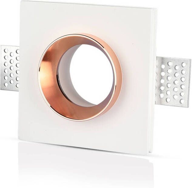 V-tac VT-866-SQ-G LED-spots Inbouwarmatuur GU10 IP20 Wit+Matte Roségoud 5 jaar Modelnr: VT-866-SQ-G