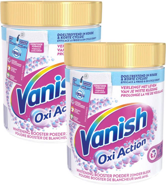 Vanish Oxi Action Wasbooster Poeder Vlekverwijderaar voor Witte Was 2x1 kg