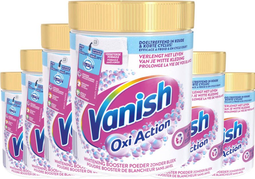 Vanish Oxi Action Wasbooster Poeder Vlekverwijderaar voor Witte Was 6x1 kg Voordeelverpakking