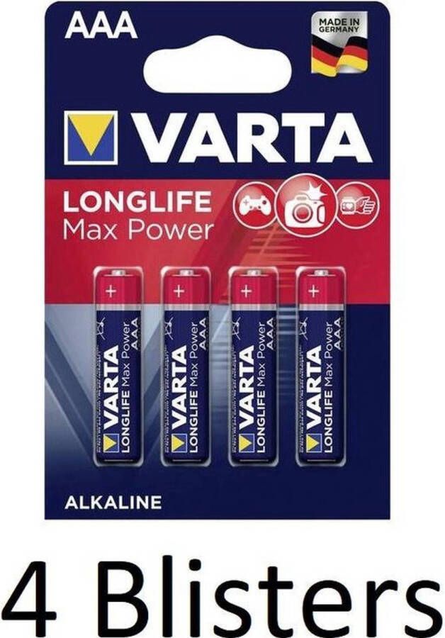 Varta 16 Stuks (4 Blisters a 4 st) Longlife Max Power AAA Batterijen