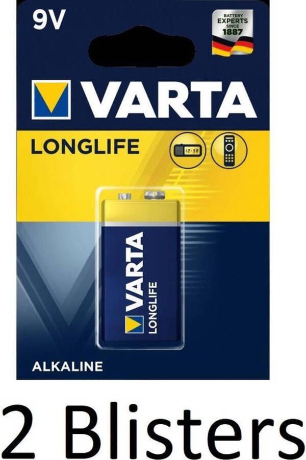 Varta 2 Stuks (2 Blisters a 1 st) Longlife Extra 9V-Block