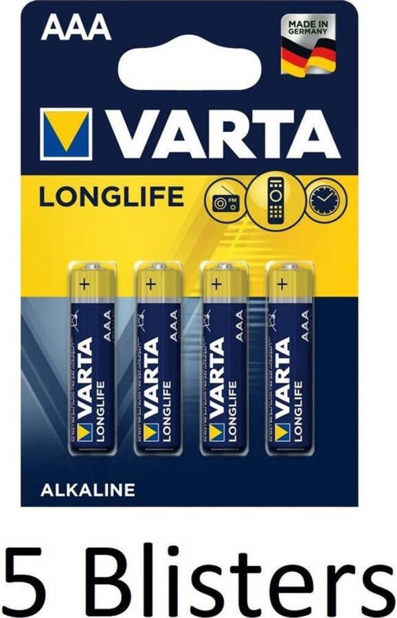 Varta 20 Stuks (5 Blisters a 4 st) Longlife AAA Batterijen