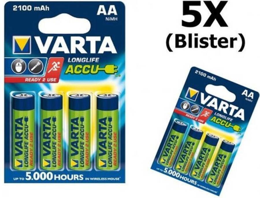 Varta 20 Stuks (5 blisters a 4 stk) Oplaadbare Battery AA 2100mAh 56706