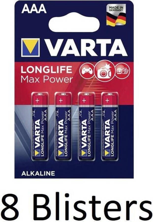 Varta 32 Stuks (8 Blisters a 4 st) Longlife Max Power AAA Batterijen