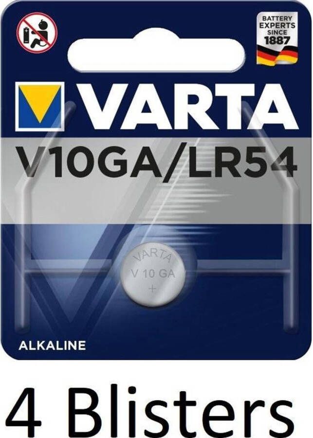 Varta 4 Stuk (4 Blisters a 1 st) V10GA Wegwerpbatterij LR54 Alkaline