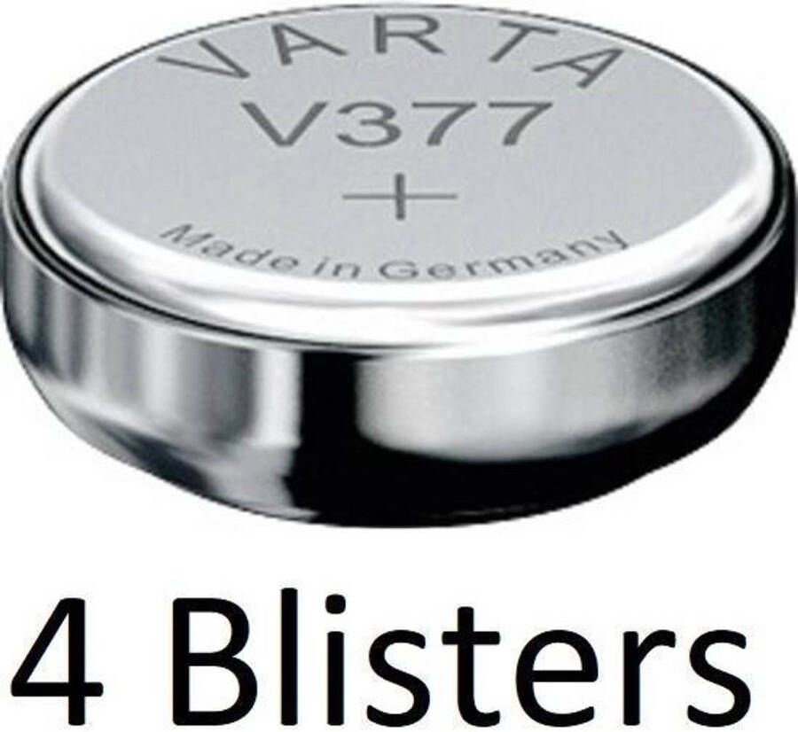 Varta 4 Stuks (4 Blisters a 1 st) Knoopcel Batterij SR626 SW SR66 SW V377 Single-use Zilver-oxide