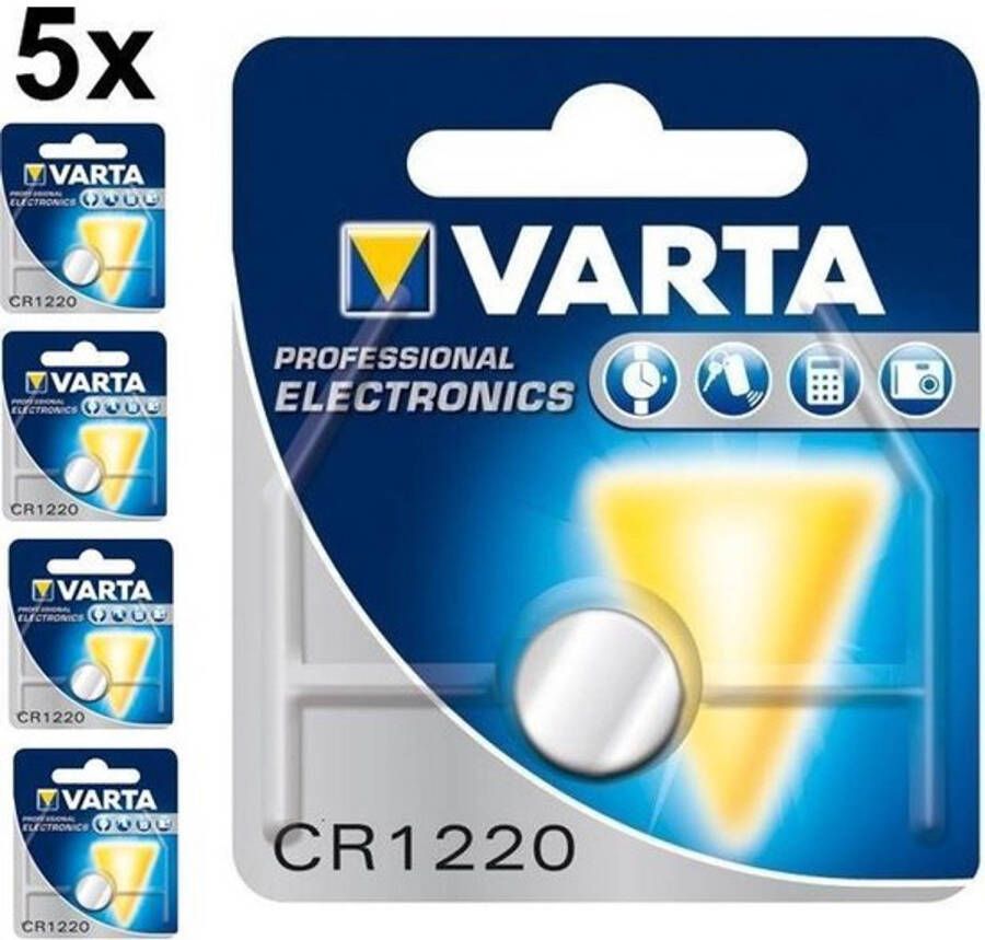 Varta 5 Stuks Professional Electronics CR1220 6220 35mAh 3V knoopcelbatterij