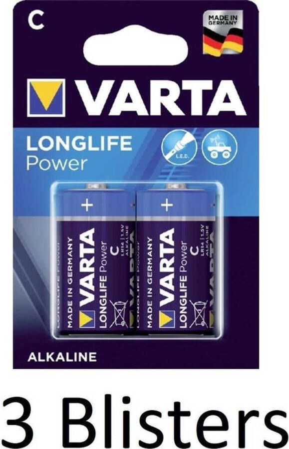 Varta 6 Stuks (3 Blisters a 2 st) Longlife Power C Batterijen