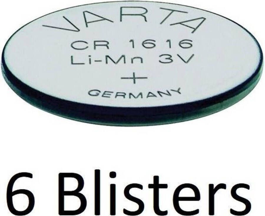 Varta 6 Stuks (6 Blisters a 1 st) CR1616 Wegwerpbatterij Lithium