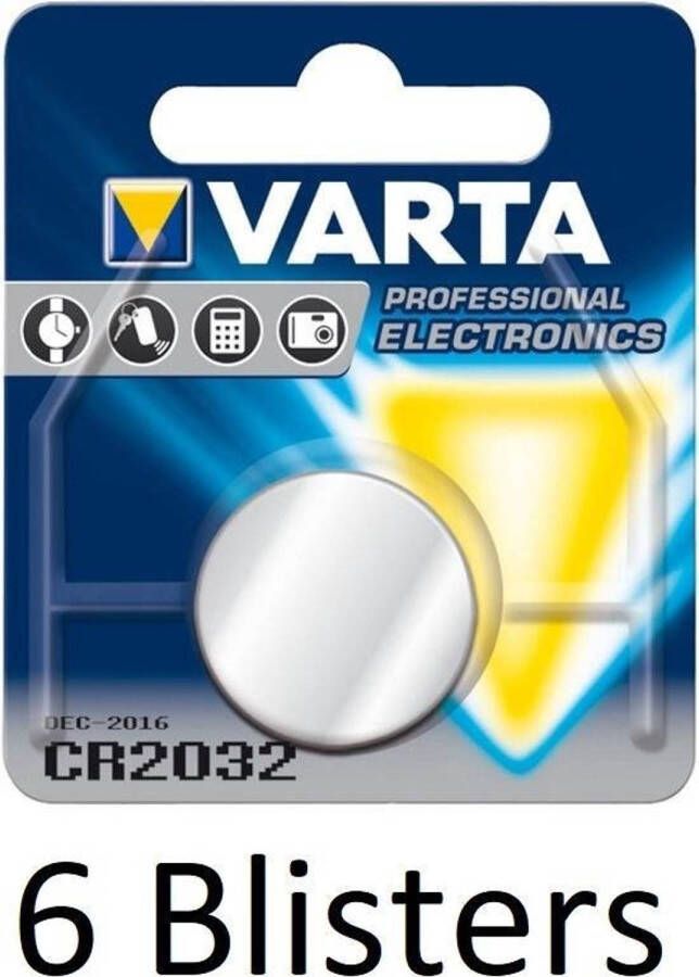 Varta 6 stuks (6 blisters a 1 st) CR2032 Wegwerpbatterij Lithium