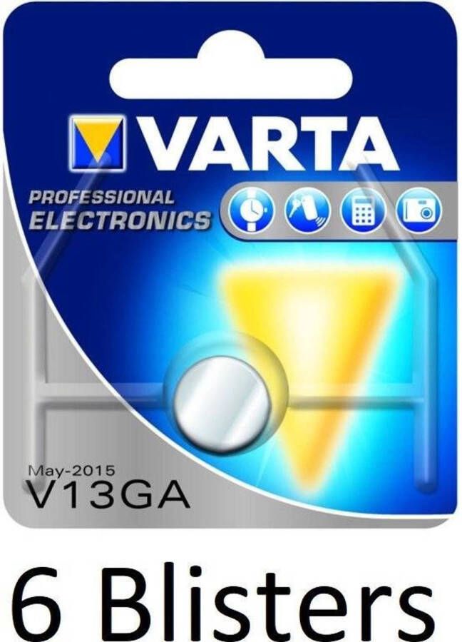 Varta 6 stuks (6 blisters a 1 st) Knoopcel batterij LR44 High Energy Alkaline 1 5 Volt