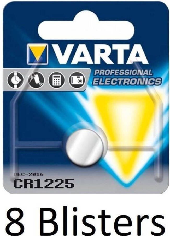 Varta 8 stuks (8 blisters a 1 st) CR1225 Wegwerpbatterij Lithium