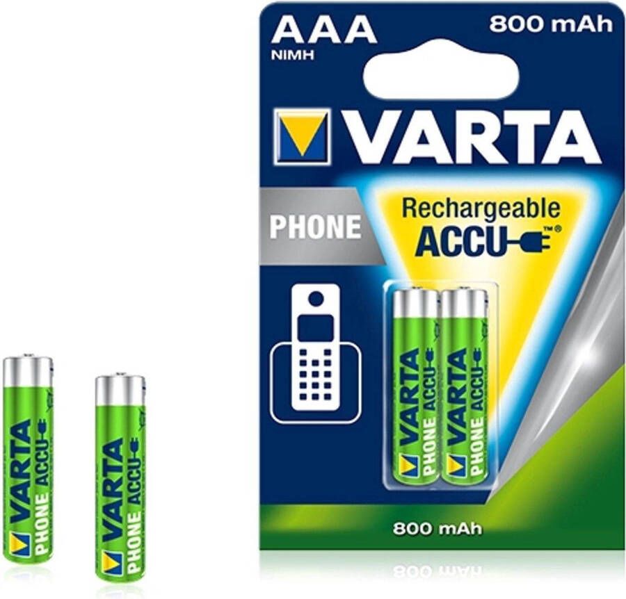 Varta AAA Oplaadbare Batterijen 800mAh 2 stuks