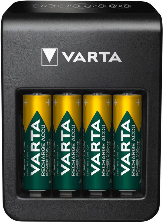 Varta LCD Lader incl. AA Batterij 4 stuks Batterij oplader
