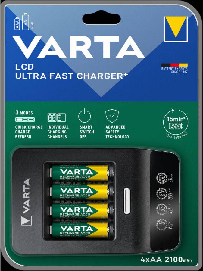 Varta LCD Ultra Fast Charger + 4x AA 2100 mAh
