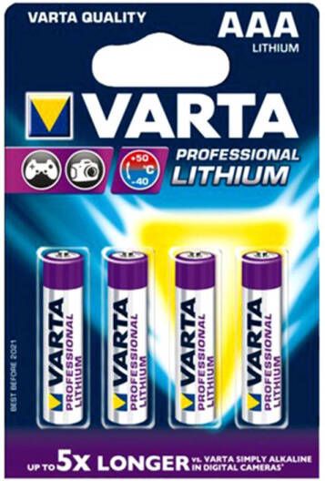 Varta Lr03 Professional Lithium 15v 4 X Aaa 6103301404