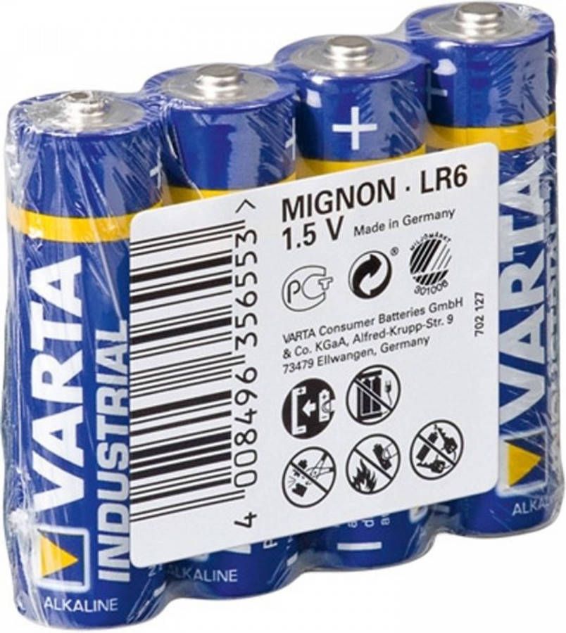 Varta LR6 4-SP Industrial Alkaline 1.5V niet-oplaadbare batterij