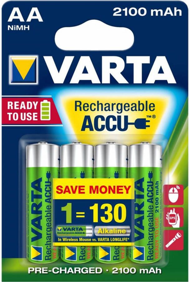 Varta Oplaadbare Batterijen AA 2100 mAh Blister per 4