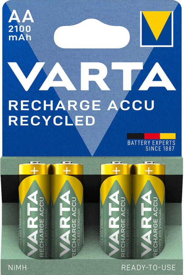 Varta oplaadbare batterijen recycled AA blister 4