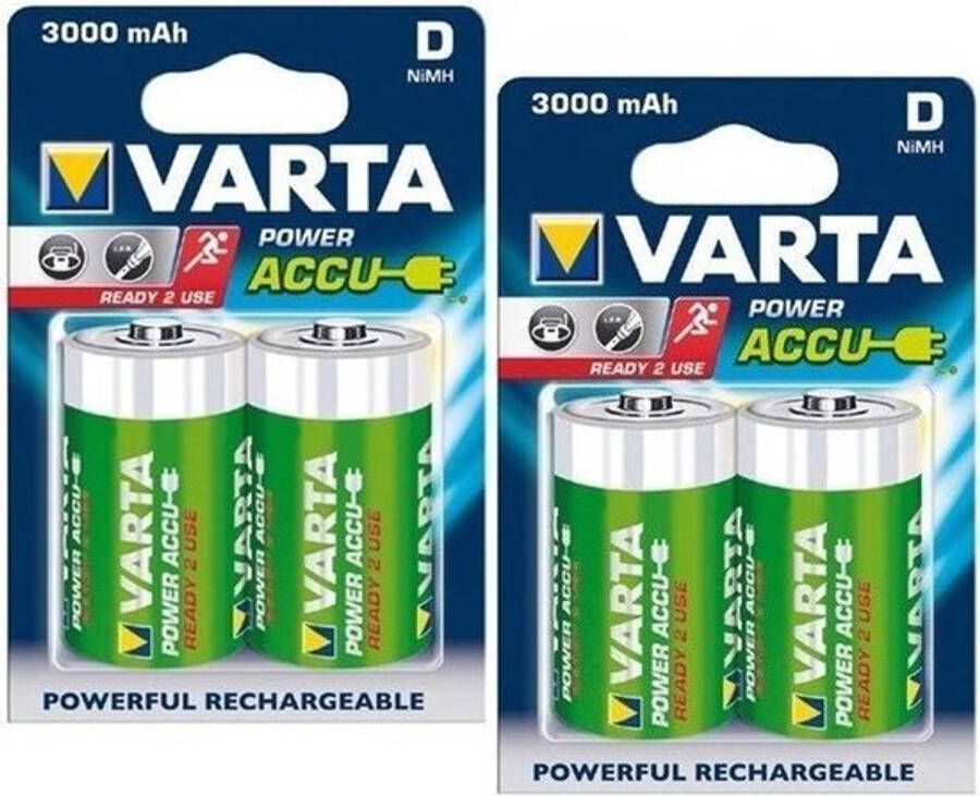 Varta Oplaadbare Battery Mono D 3000mAh 4 Stuks (2 blisters a 2stk)