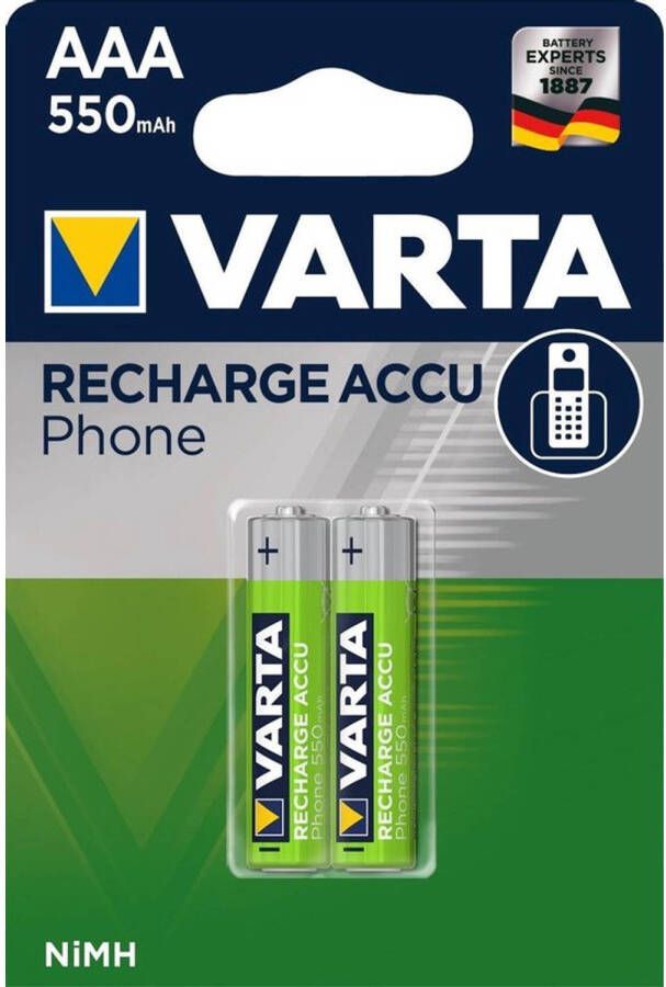 Varta Recharge Accu Phone AAA 550mAh 10x 2 (20stuks)