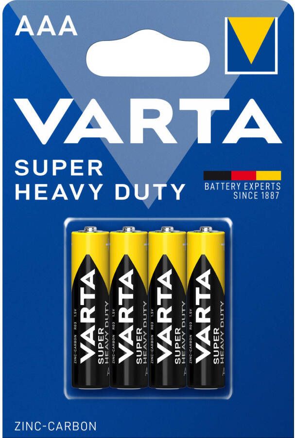 Varta Superlife Aaa Batterijen. Zink-carbon. Per 4 In Blister. (hangverpakking)