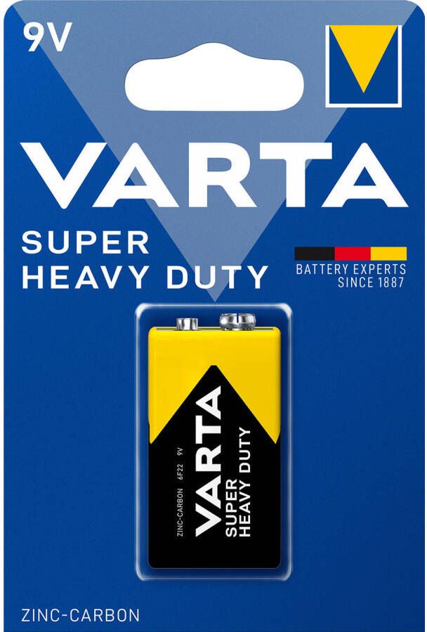 Varta Superlife 9v. Zink-carbon. Per Stuk. (hangverpakking)