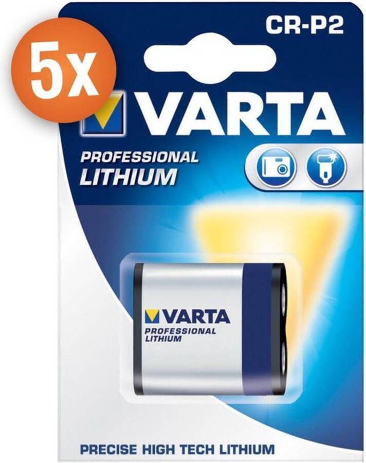 Varta Voordeelpak van 5 x Photo Lithium batterijen CR-P2