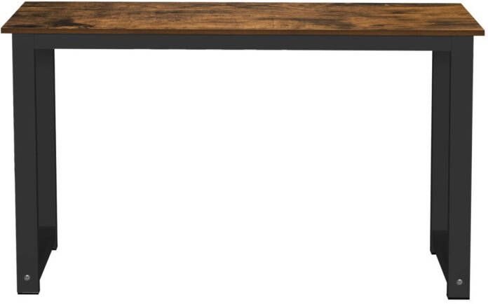 VDD Bureau computertafel keukentafel metaal hout 120 cm x 60 cm zwart