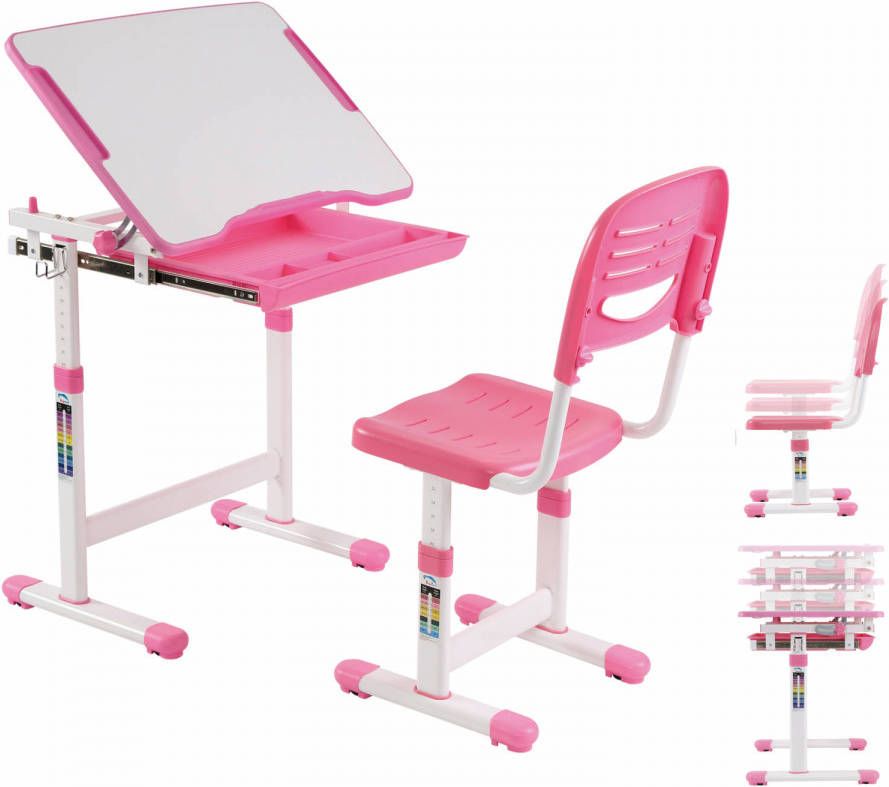VDD Gaming Bureau kinderen tekentafel met bureaustoel schooltafel ergonomisch hoogte verstelbaar
