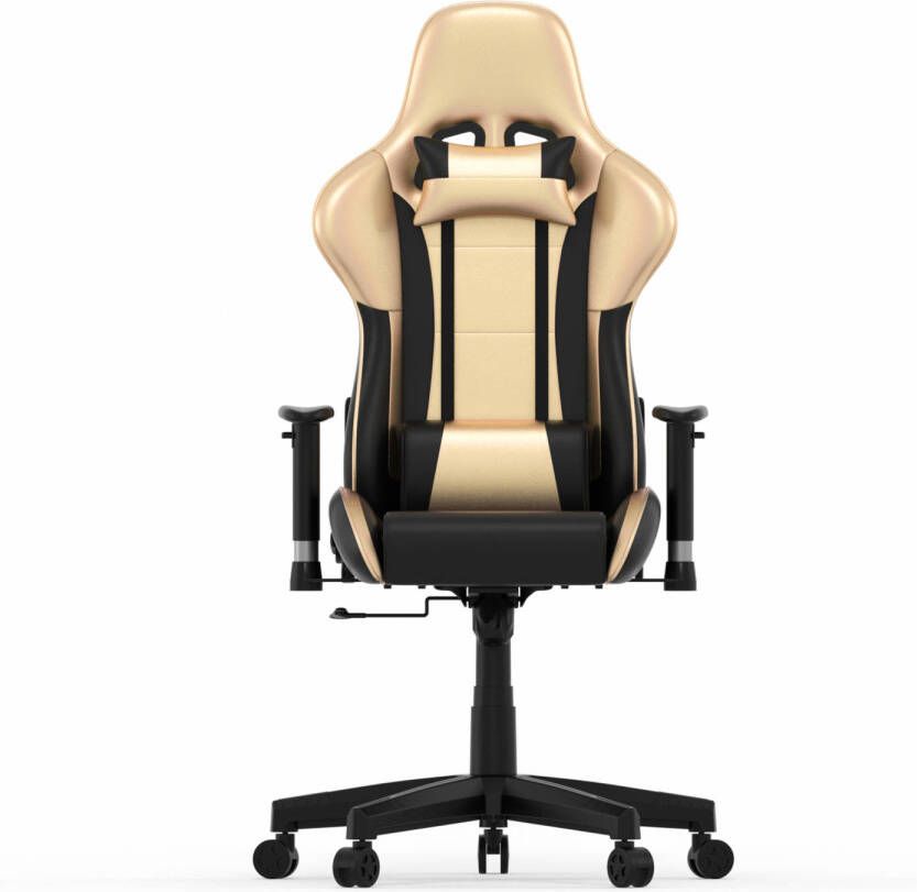 VDD Gaming Gamestoel GoldGamer deluxe bureaustoel racing gaming stoel zwart goud