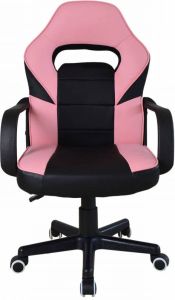 VDD Gaming Gamestoel Thomas junior bureaustoel gaming stijl hoogte verstelbaar roze zwart