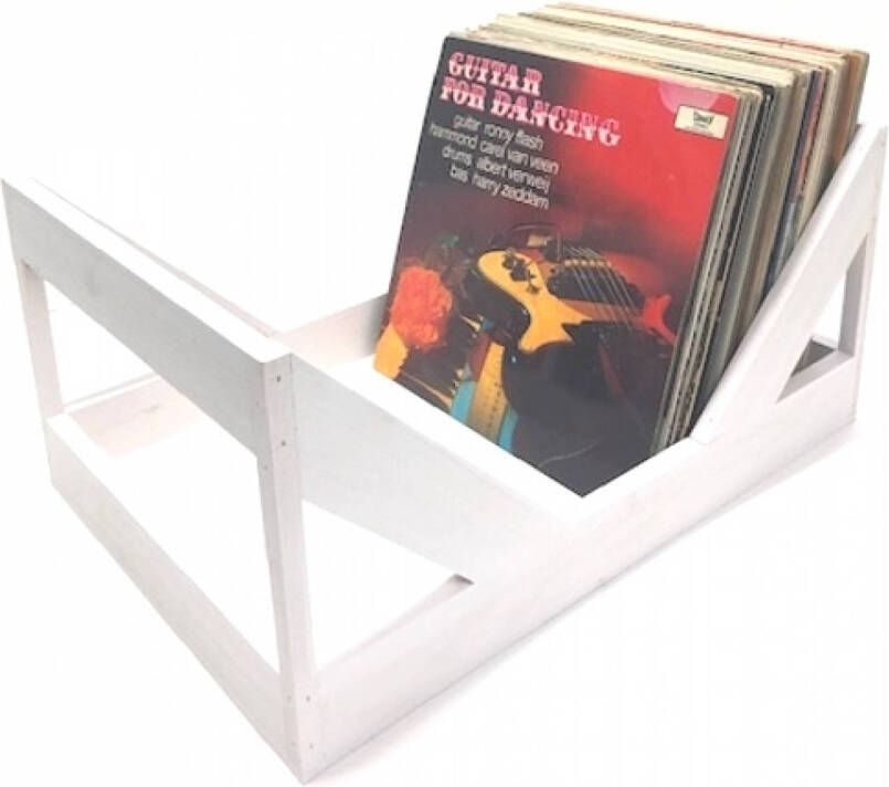 VDD LP vinyl platen houten opberg krat decoratieve kist voor 100 stuks wit