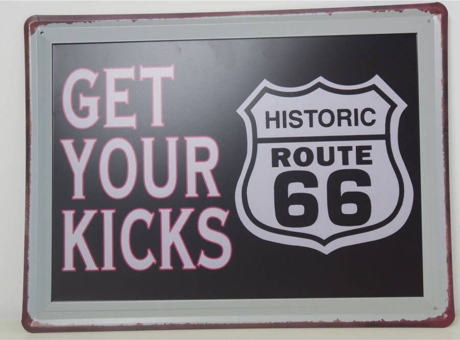 VDD Metalen wandplaat Route 66 Get your Kicks