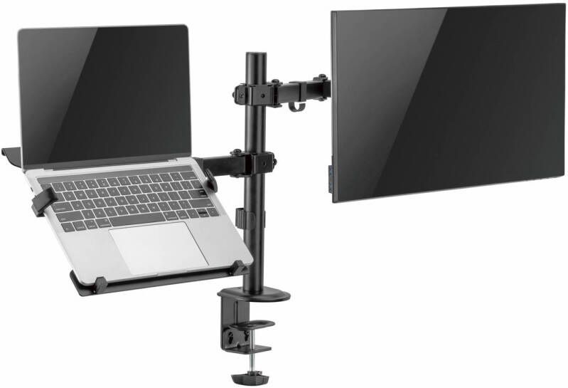 VDD Monitorarm met laptopstandaard draaibaar roteerbaar kantelbaar hoogte verstelbaar 17 32 inch scherm