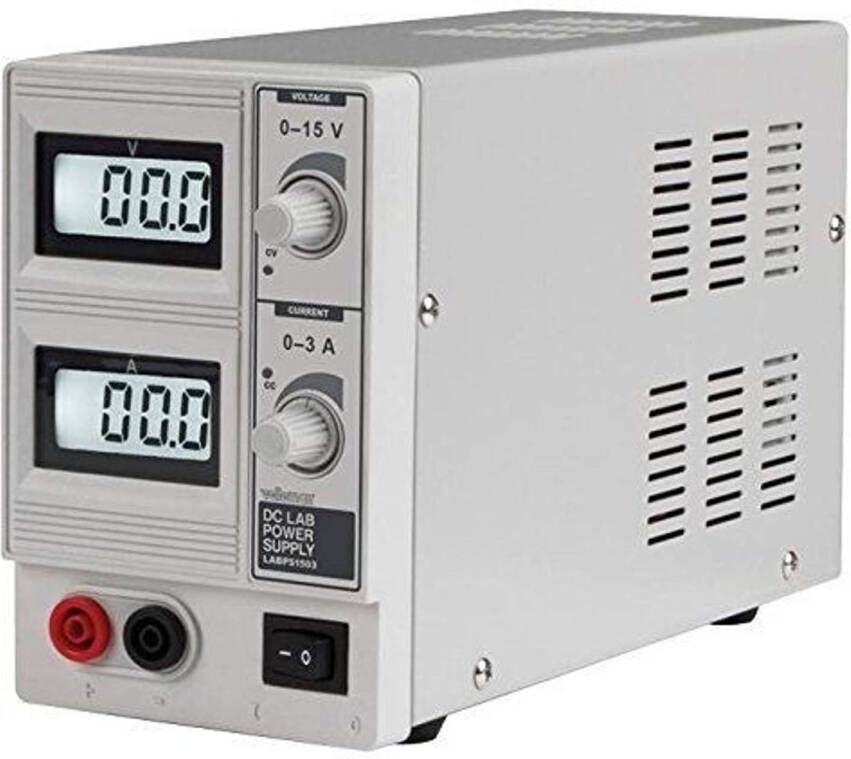 Velleman LABPS1503 laboratorium voeding 0 tot 15 Volt DC 0 tot 3 A