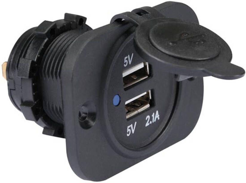 Velleman USB-LADER VOOR DE AUTO-INBOUW (12-24 VDC IN 2 x 5 V UIT)