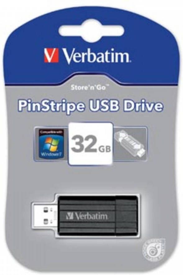 Verbatim PinStripe USB 2.0 stick 32 GB zwart