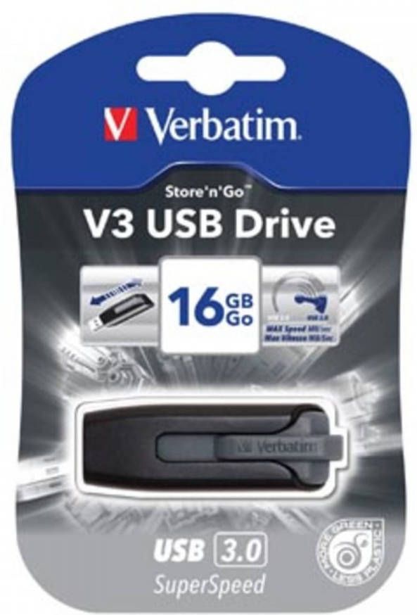 Verbatim V3 USB 3.0 stick 16 GB zwart