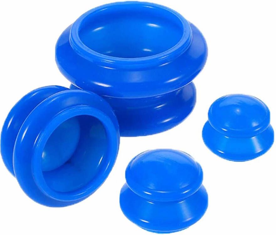 Verk group Cupping set om doorbloeding te stimuleren Set van 4 afmetingen Siliconen Blauw